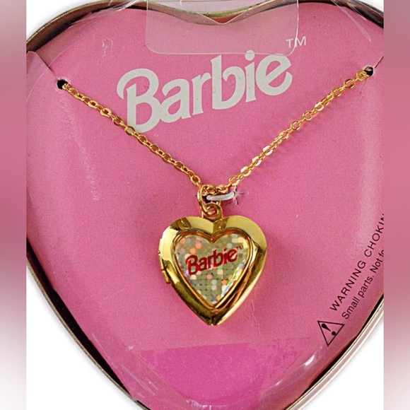 Barbie Jewelry - Vintage 90s Barbie Doll Heart Shaped Necklace